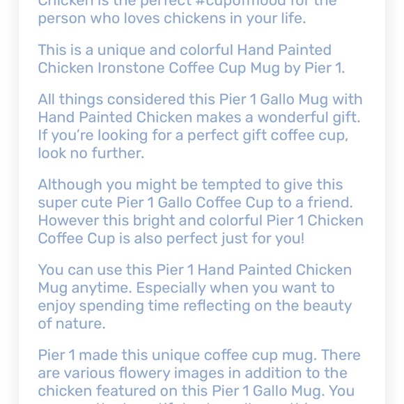 Pier 1 Imports Gallo mug - Picture 6 of 8